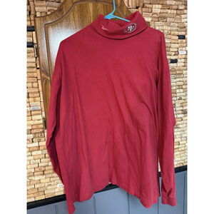 Vintage Reebok 49ers Long Sleeve Embroidered Logo Red Turtle Neck Football Sz XL